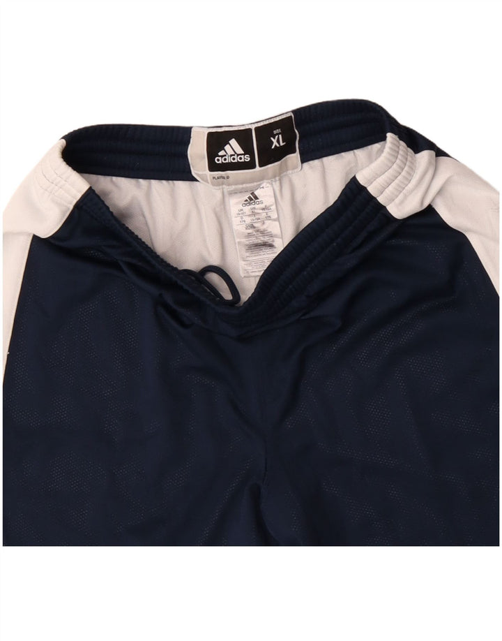 Shorts esportivos masculinos Adidas 13-14 anos XL azul marinho colorblock poliéster