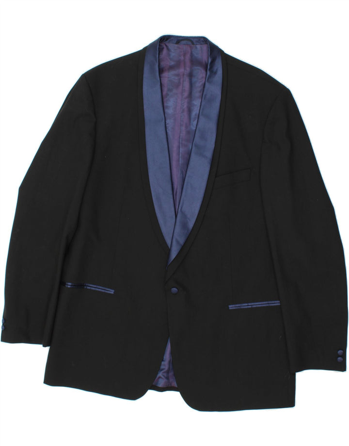 WILVORST Mens 1 Button Blazer Jacket UK 42 XL Black Viscose Vintage Wilvorst and Second-Hand Wilvorst from Messina Hembry 