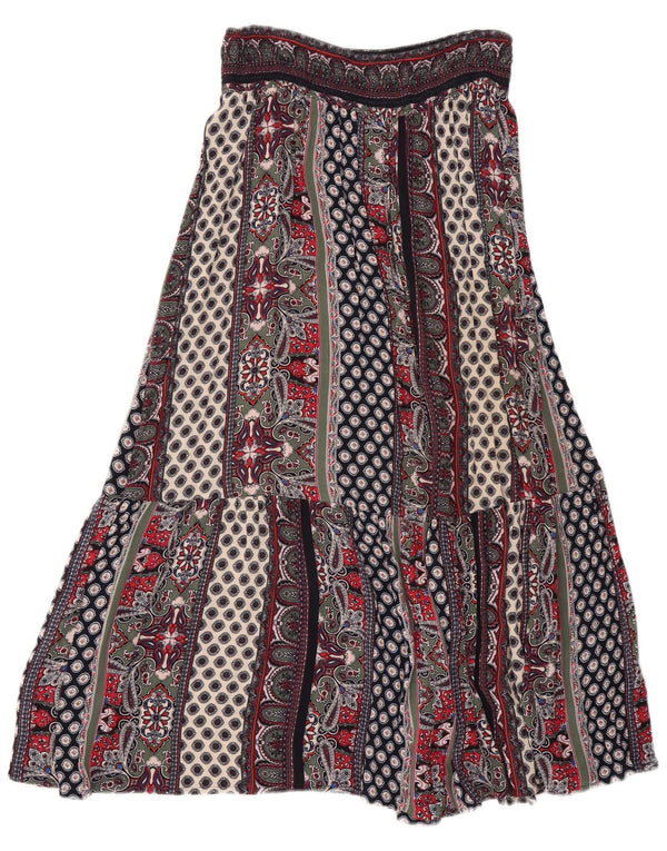 Monsoon Saia Cigana Feminina Média W30 Patchwork Multicolor Viscose
