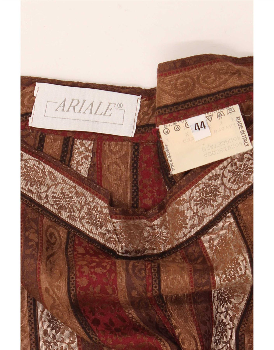 Calça casual feminina vintage IT 44 médio W26 L27 listrado multicolorido