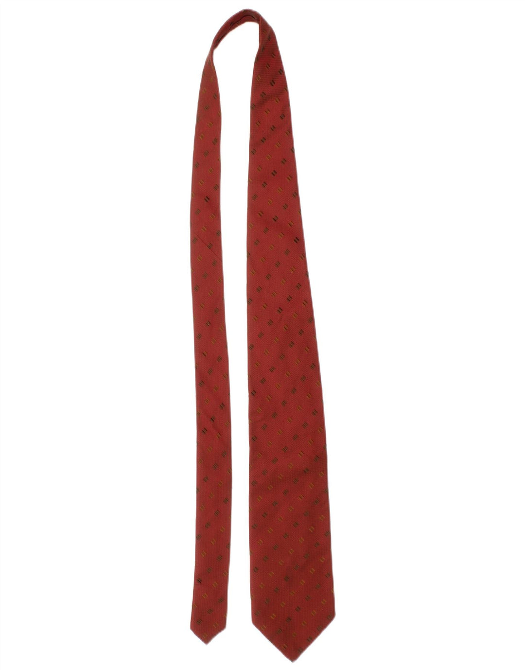 Gravata masculina Ermenegildo Zegna tamanho único vermelho geométrico de seda clássico
