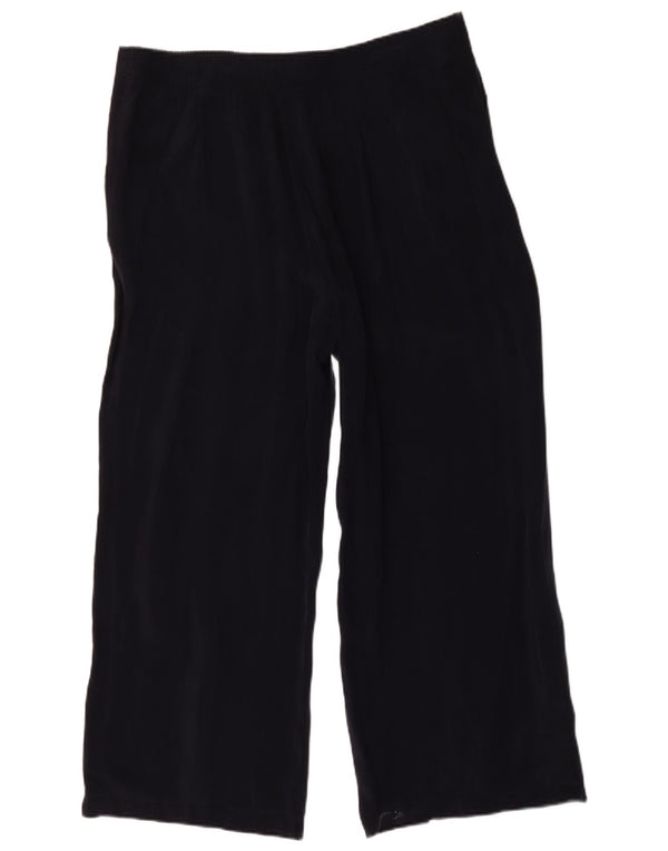 Calça casual feminina de perna larga Marks & Spencer Reino Unido 18 XL W36 L29 azul marinho