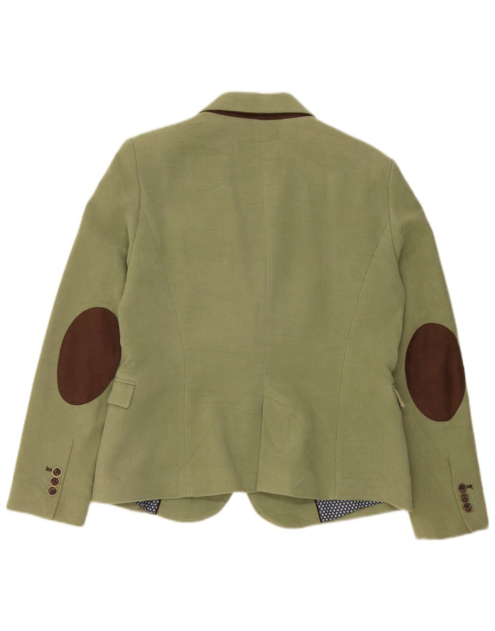 Jaqueta blazer feminina Zara com 1 botão Reino Unido 18 XL algodão verde