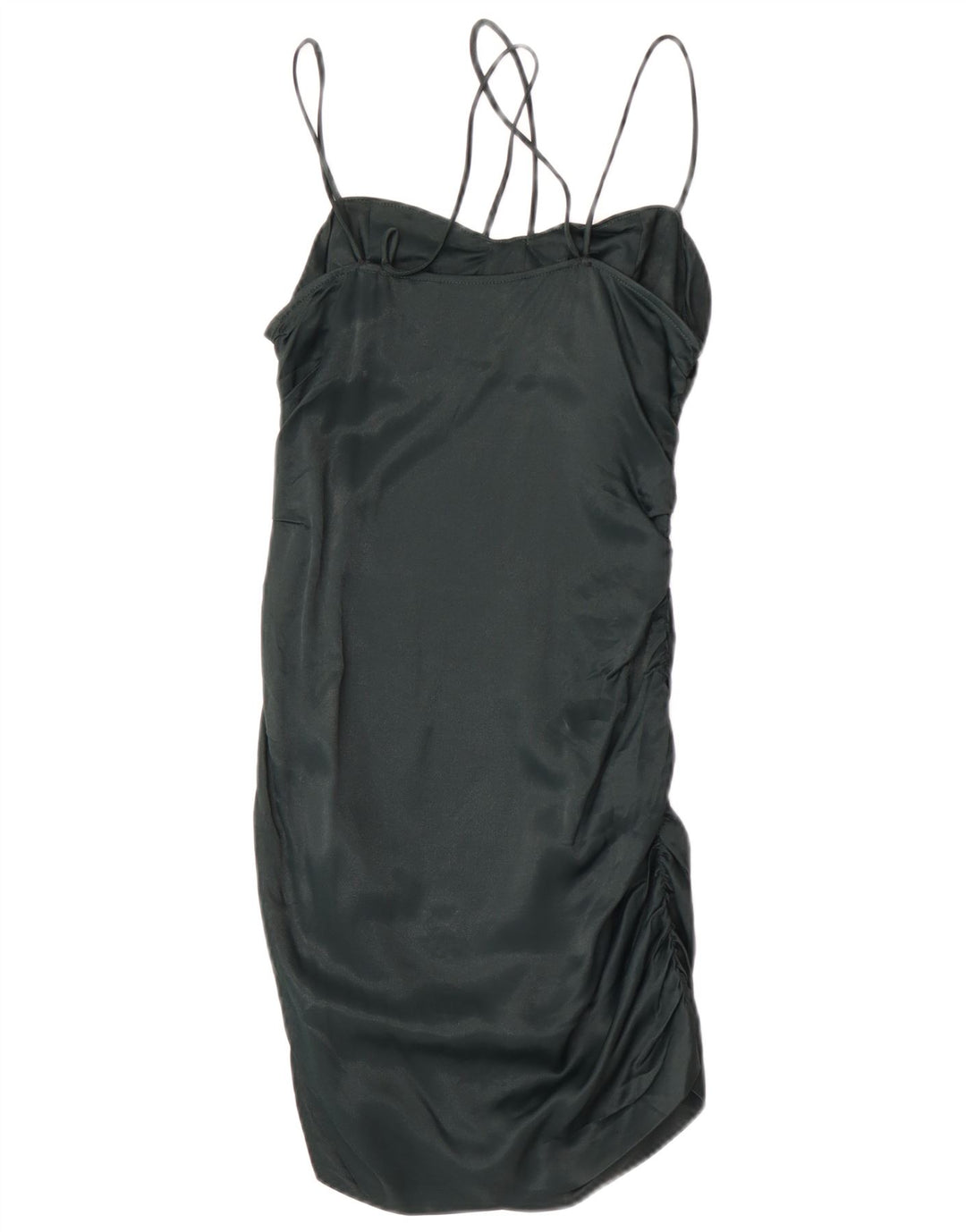 Vestido slip feminino Zara Reino Unido 12 viscose verde médio