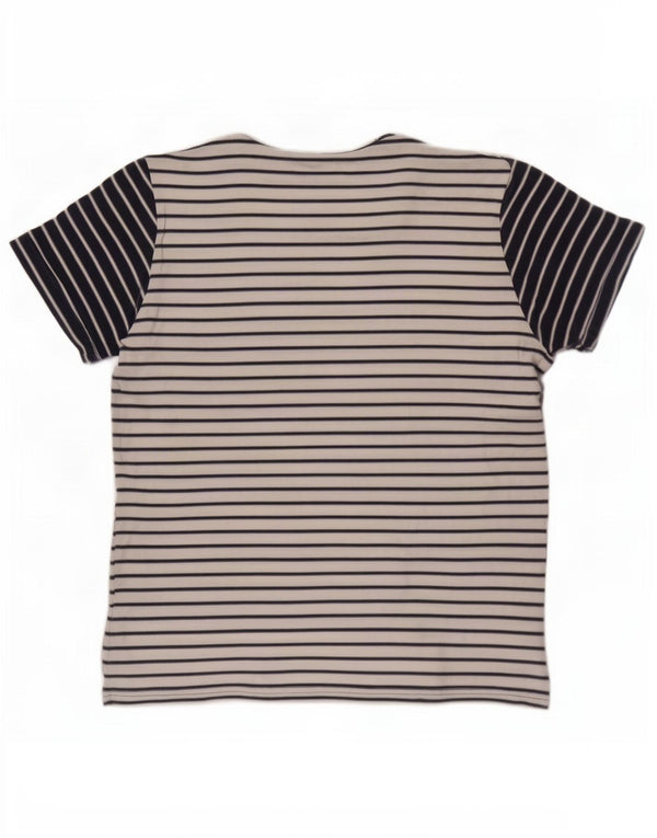 Camiseta masculina Joules Top grande listrado branco