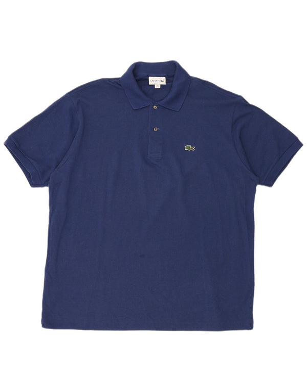 Camisa polo masculina LACOSTE Classic Fit tamanho 7 2XL algodão azul
