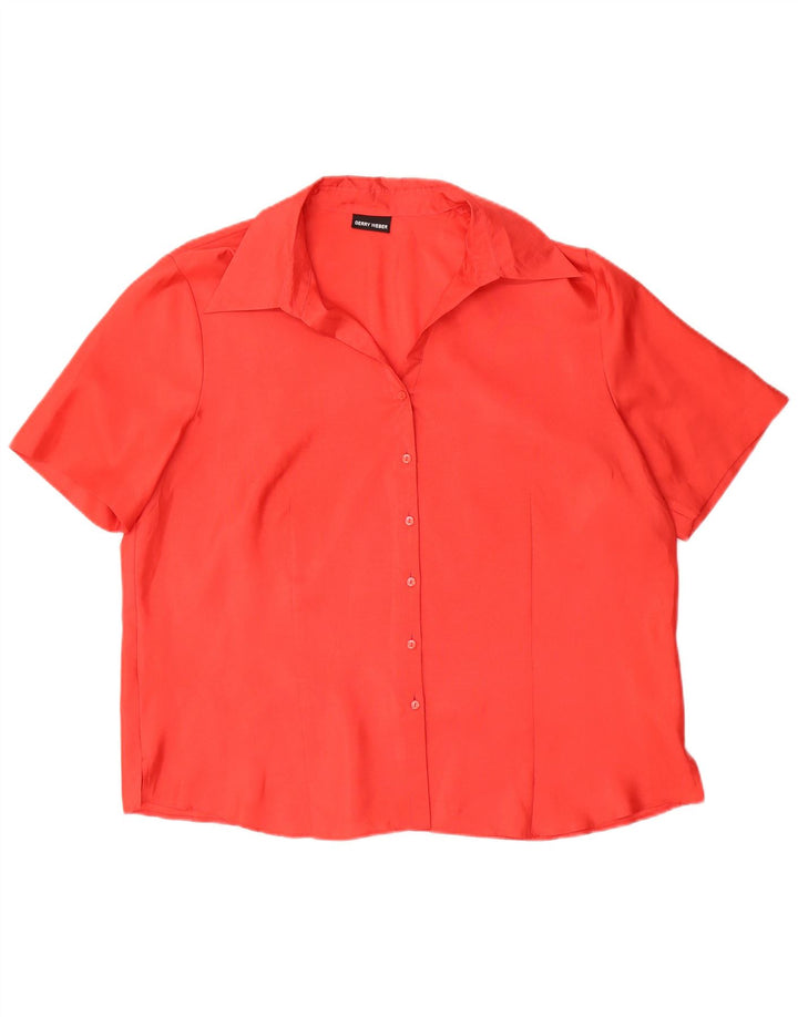 Blusa feminina de manga curta Gerry Weber UK 20 2XL poliéster vermelho