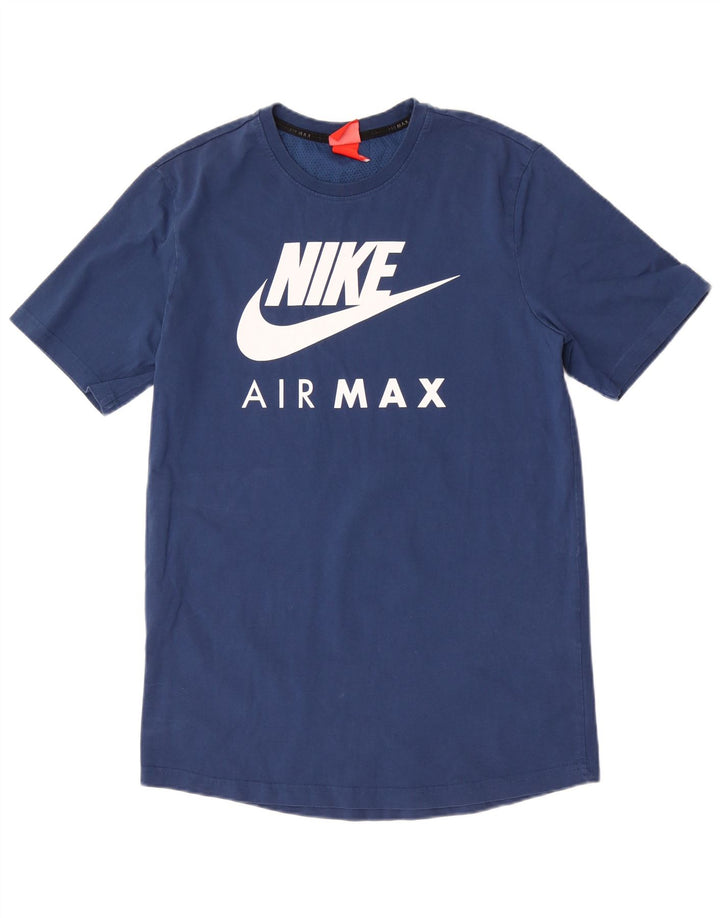 Camiseta gráfica masculina NIKE Top grande algodão azul