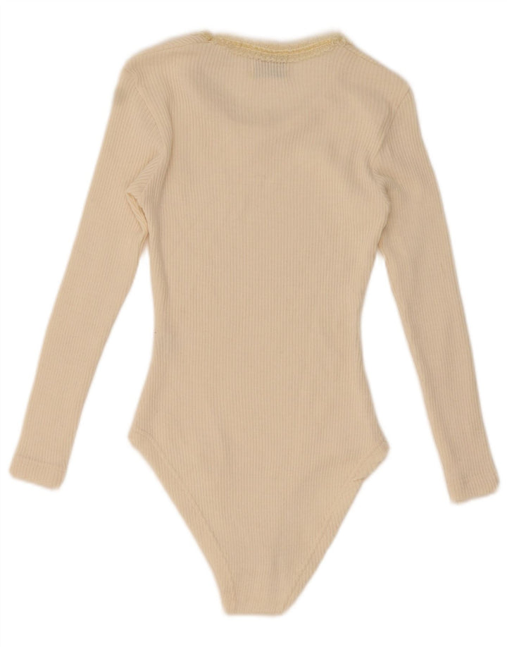 Body feminino Compagnie de manga comprida UK 12 médio off white