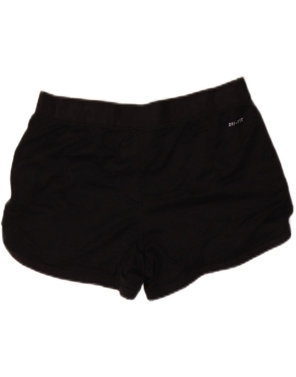 Shorts esportivos femininos Nike Dri Fit Graphic UK 14 médio preto poliéster