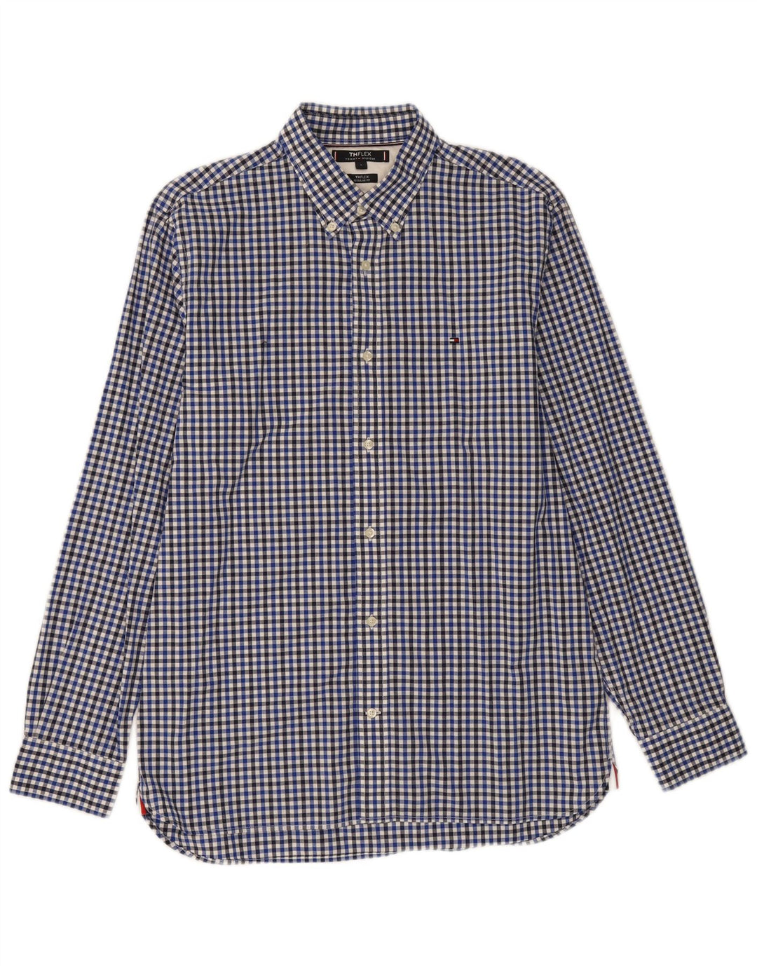 Camisa masculina TOMMY HILFIGER regular fit grande algodão guingão azul