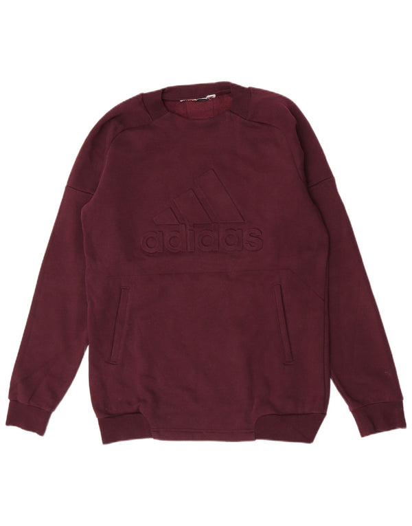 Adidas Mens Graphic Moletom Jumper Pequeno Marrom