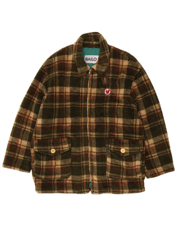 Jaqueta de lã masculina Bailo UK 42 XL poliéster xadrez verde