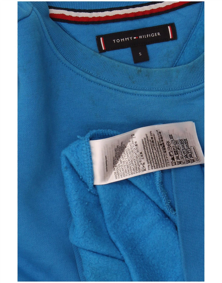 TOMMY HILFIGER Masculino solto ajuste moletom jumper pequeno algodão azul