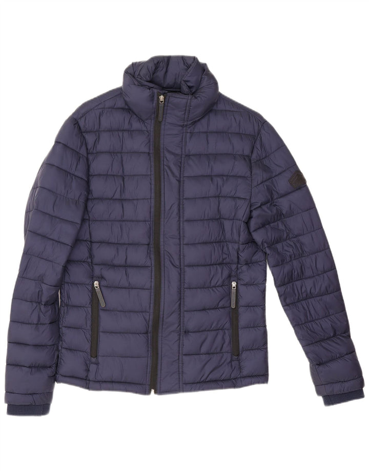 Jaqueta acolchoada masculina Superdry UK 36 pequena azul marinho nylon