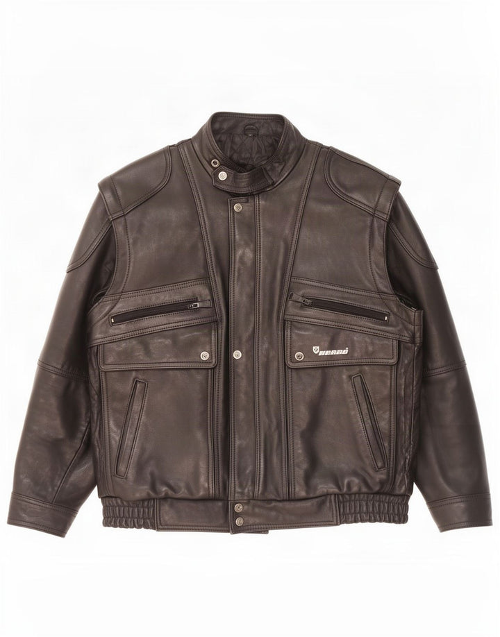Jaqueta de couro masculina Harro IT 52 XL preta