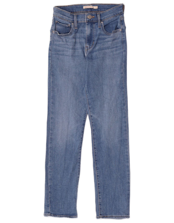 Calça jeans feminina Levi's 724 High Rise Straight W24 L26 algodão azul