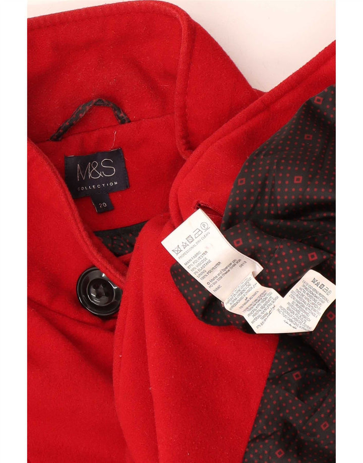 Casaco feminino Marks & Spencer com peito duplo militar UK 20 2XL vermelho