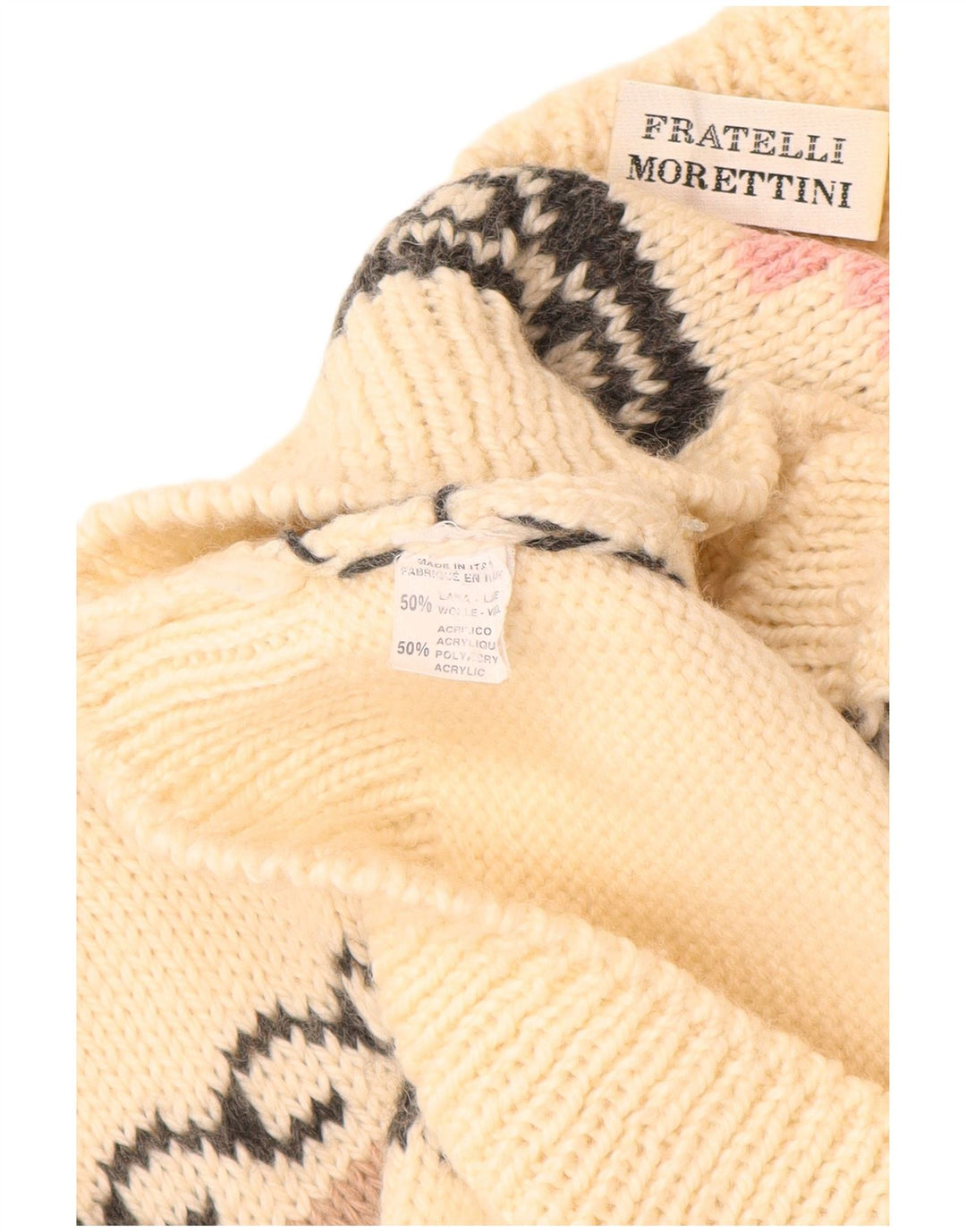 Suéter cardigã feminino vintage VINTAGE Reino Unido 16 grande lã branca