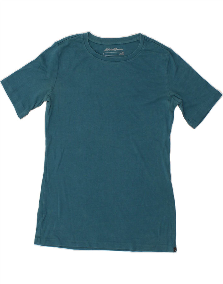EDDIE BAUER Womens T-Shirt Top UK12 Medium Blue Cotton Vintage Eddie Bauer and Second-Hand Eddie Bauer from Messina Hembry 