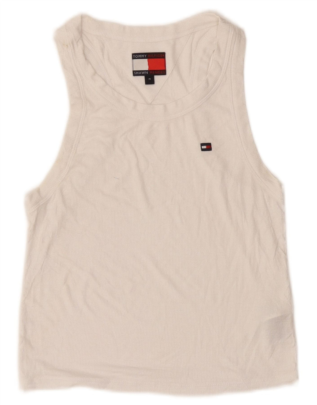 Top Tommy Hilfiger Feminino Crop Vest UK 12 Médio Branco Modal