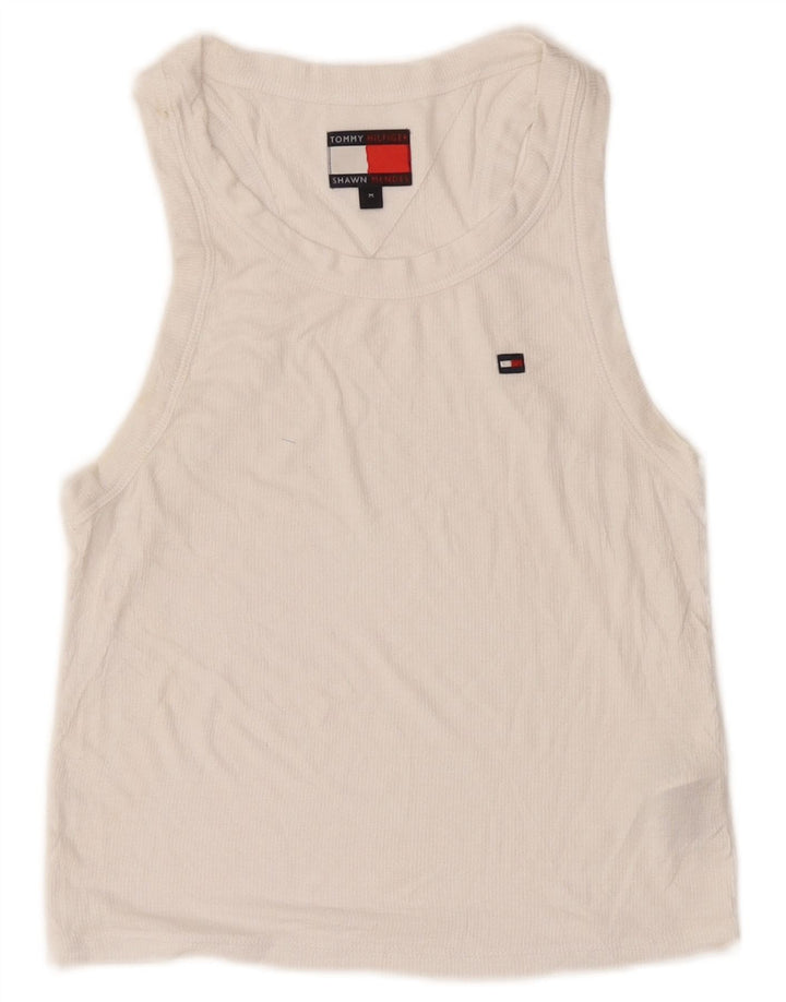 Top Tommy Hilfiger Feminino Crop Vest UK 12 Médio Branco Modal