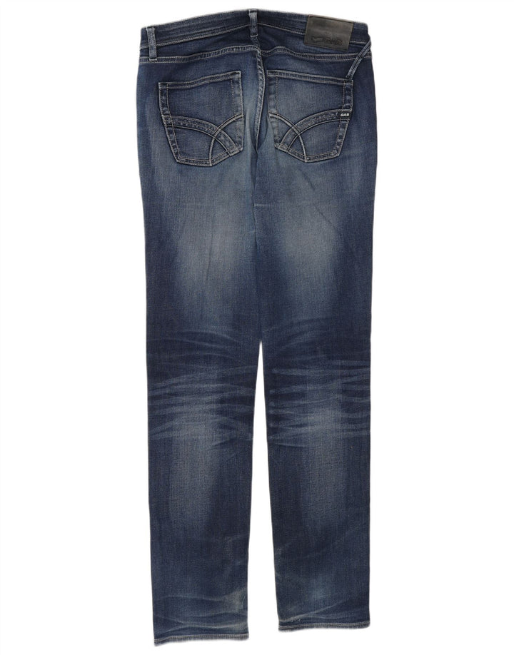 Gas Mens Albert Slim Jeans W32 L34 Azul Algodão