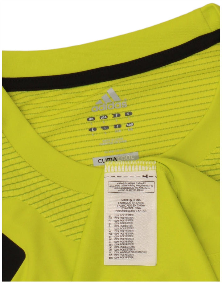 Adidas Mens Climacool Camiseta Top Grande Amarelo Colorblock Poliéster