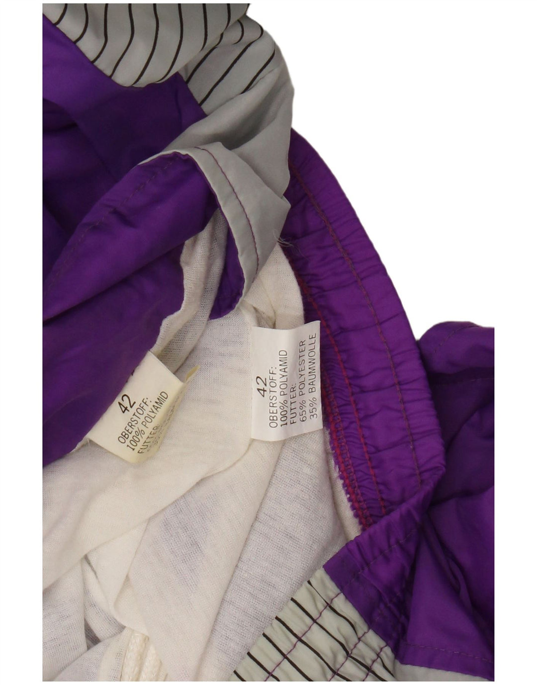 Fato de treino completo feminino vintage EU 42 poliamida listrada roxa grande