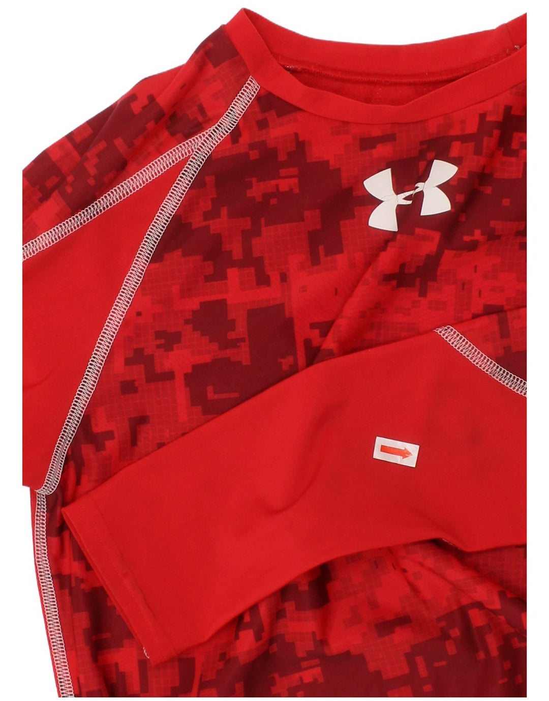 UNDER ARMOUR Meninos Heat Gear Graphic Top Manga Comprida 13-14 Anos XL Vermelho