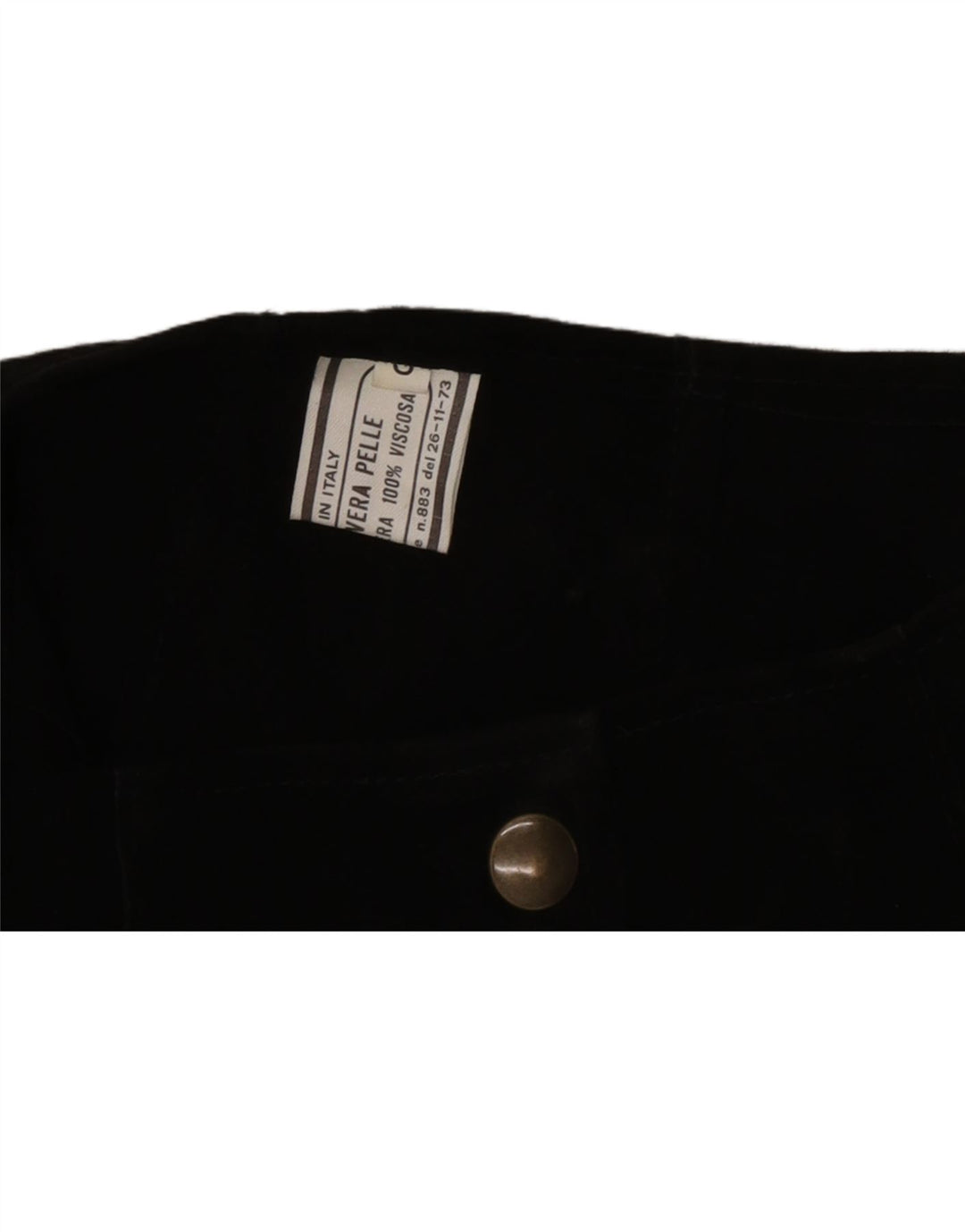 Saia feminina vintage de camurça pequena W26 couro preto