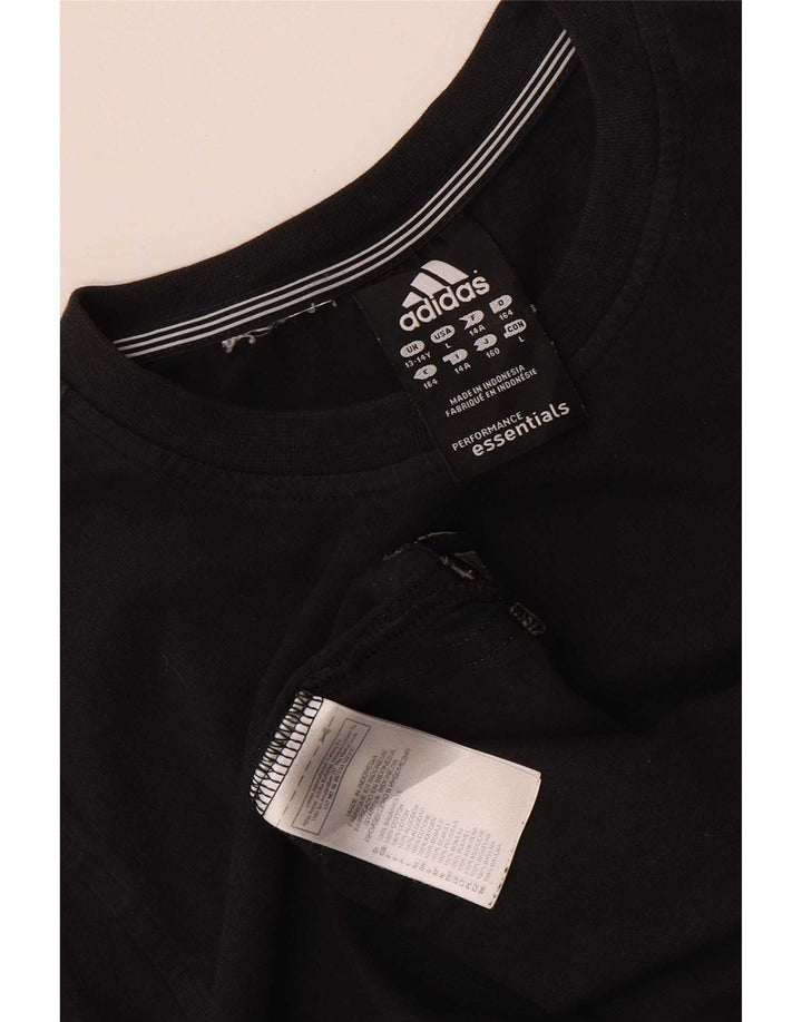 Top Adidas Menino Manga Comprida 13-14 Anos Algodão Preto