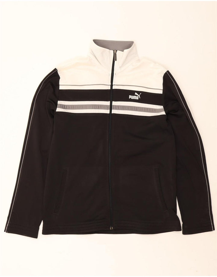 Jaqueta Puma Masculina Treino Top Grande Bloco Colorido Preto