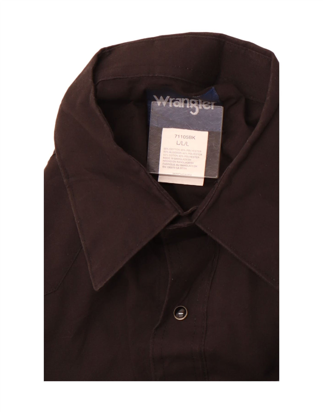 Camisa masculina WRANGLER grande algodão preto
