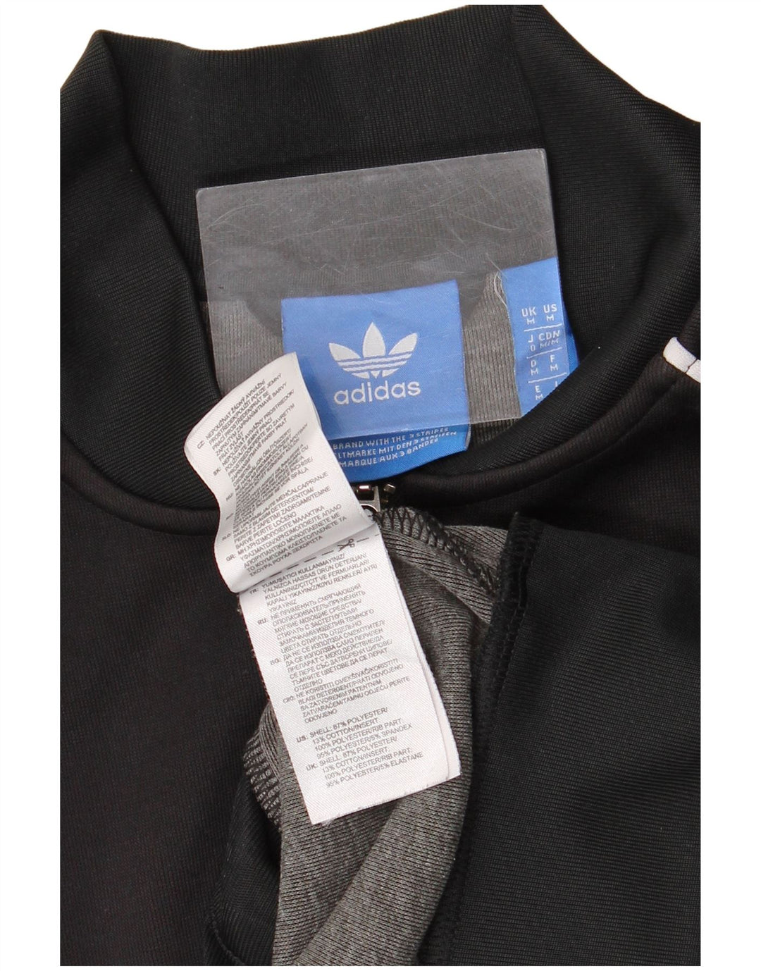 Adidas Mens Treino Top Jaqueta Médio Preto Colorblock Poliéster