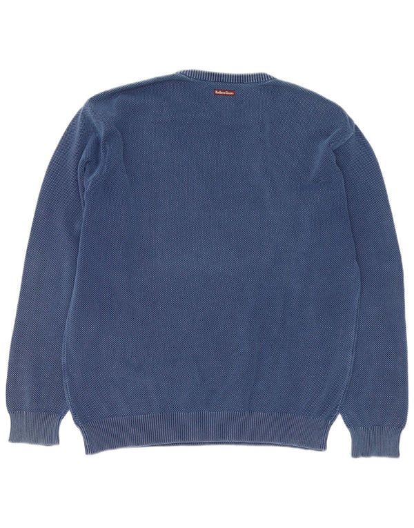 Suéter masculino Marlboro Classics com gola redonda XL azul marinho algodão