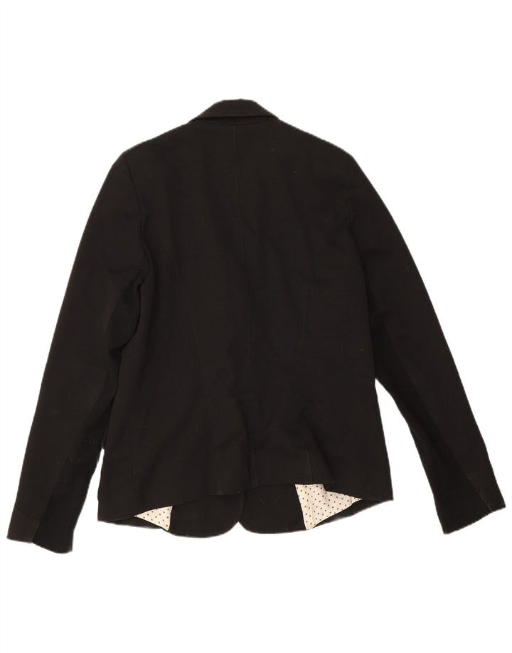 Trussardi Jeans Jaqueta blazer feminina de 2 botões Reino Unido 14 médio preto