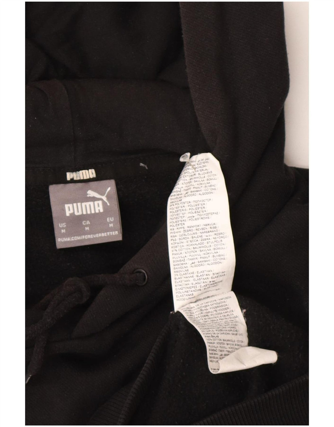 Puma Mens Hoodie Jumper Médio Algodão Preto