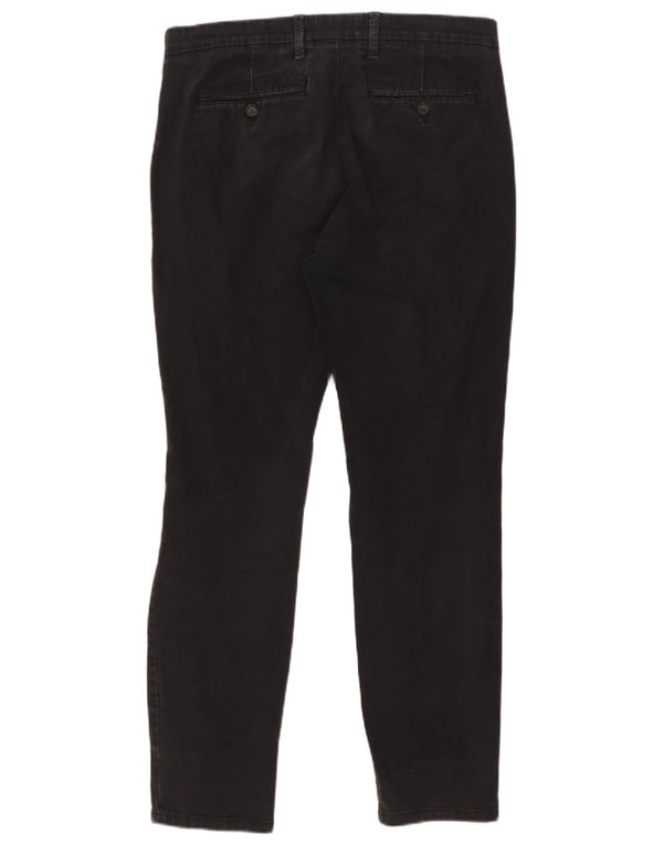 Marks & Spencer Mens Slim Fit Chino Trousers W32 L31 Black Cotton