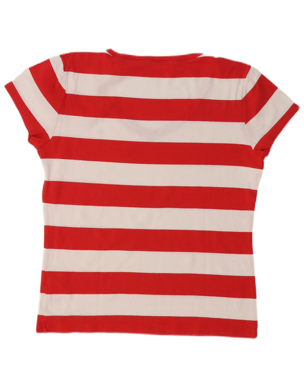 Camiseta feminina TOMMY HILFIGER UK 18 XL algodão listrado vermelho