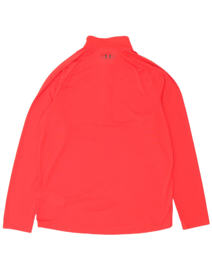 Under Armour Mens Loose Fit Zip Neck Pulôver Treino Top Grande Vermelho