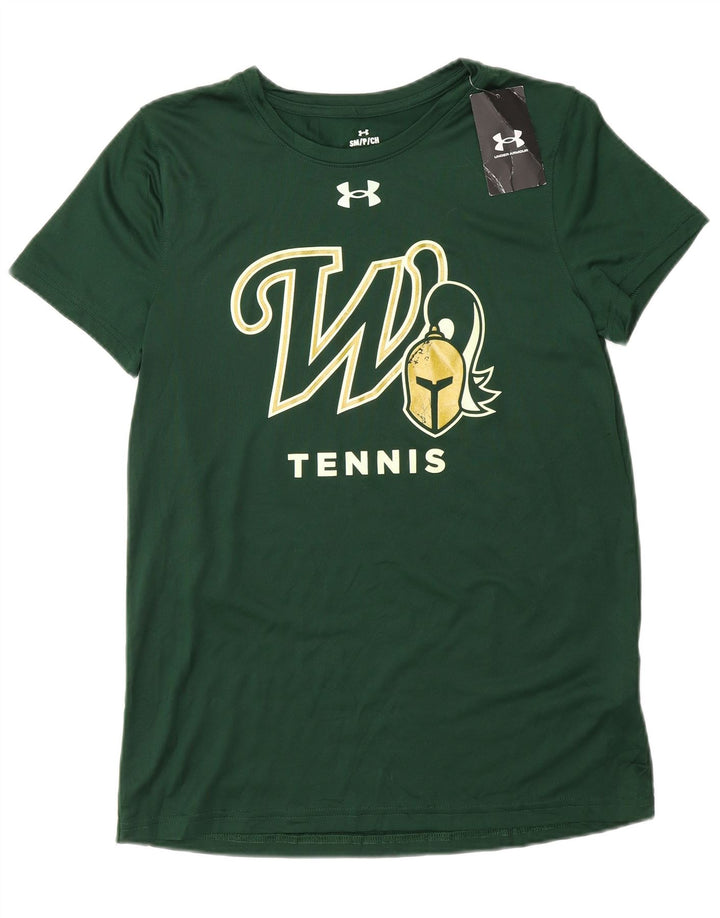 Camiseta gráfica feminina Under Armour UK 10 pequena verde