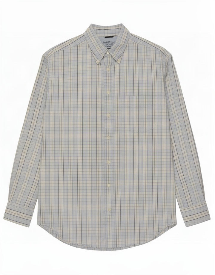 Camisa masculina Nautica XL azul xadrez algodão