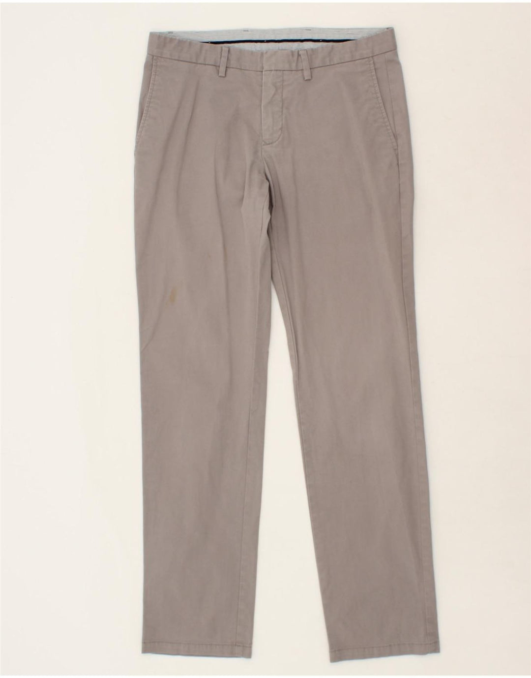 TOMMY HILFIGER Mens Straight Chino Trousers W33 L34  Grey Cotton Vintage Tommy Hilfiger and Second-Hand Tommy Hilfiger from Messina Hembry 