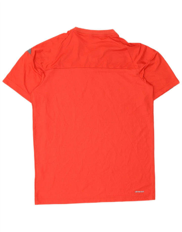 Camiseta masculina Adidas Climacool Top médio vermelho colorblock poliéster
