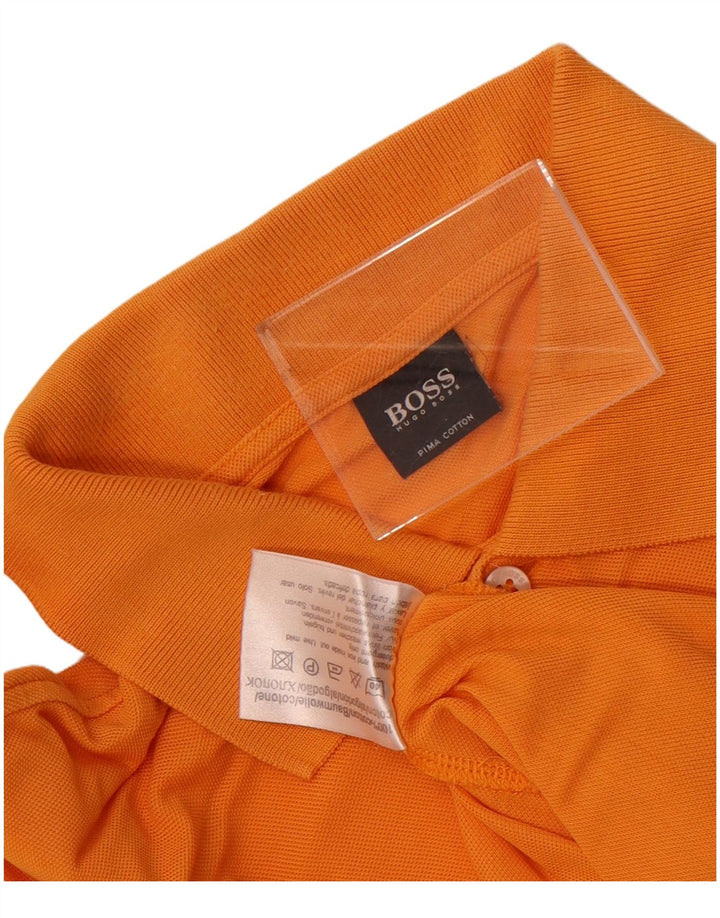Camisa polo masculina Hugo Boss grande algodão laranja