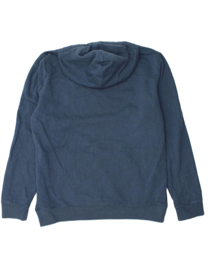 CHAMPION Mens Grant Fit moletom com capuz grande algodão azul