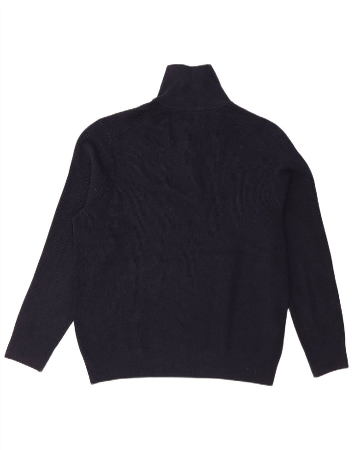 Suéter masculino Marks & Spencer com zíper e gola XL azul marinho algodão