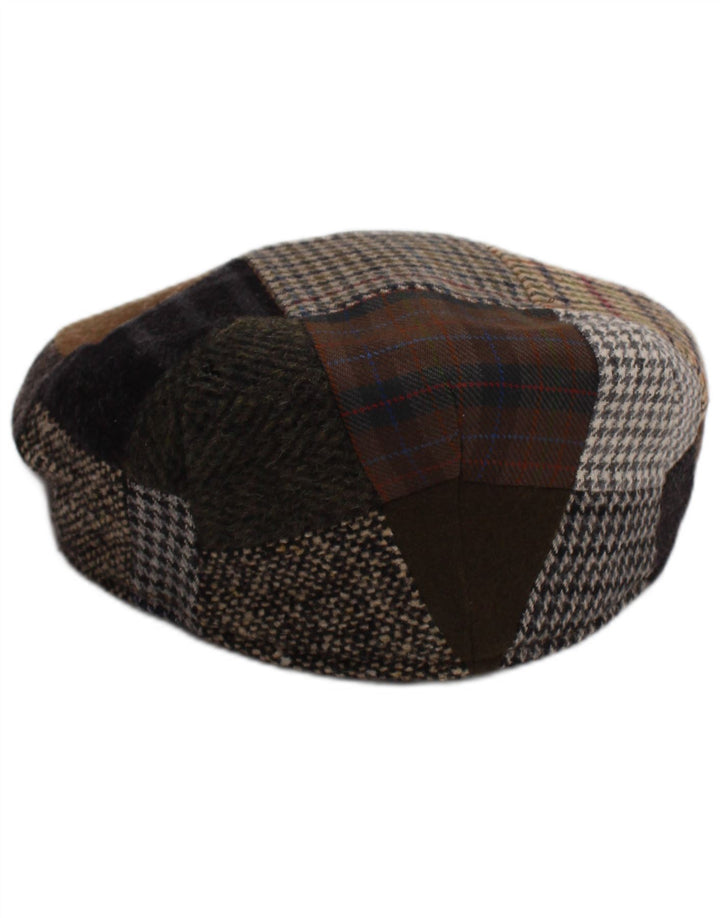 Boné liso masculino vintage médio multicolorido patchwork lã clássico