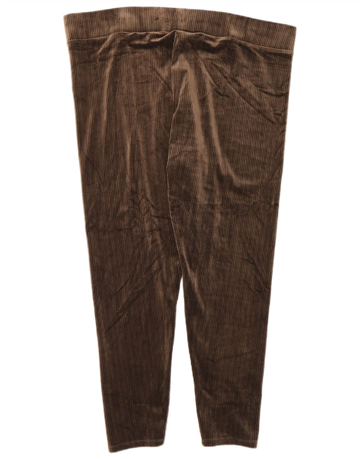 Leggings femininas de veludo Marks & Spencer Reino Unido 20 2XL poliéster marrom